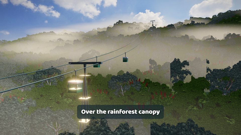 The Skyrail over the rainforest canopy